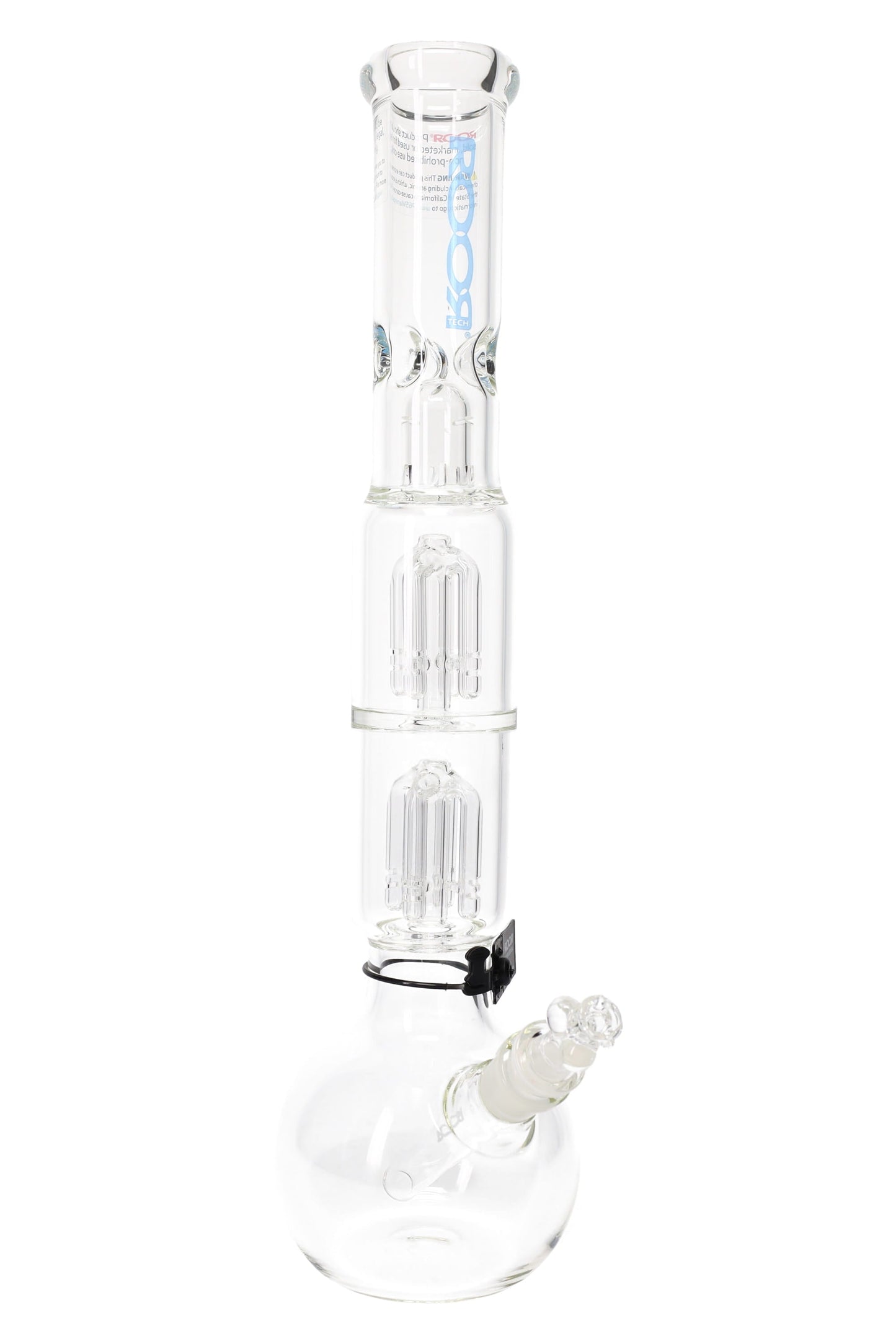 ROOR Tech 17″ Bubble-Base Bong with Dual Tree Percs – 5 mm – Assorted Decals