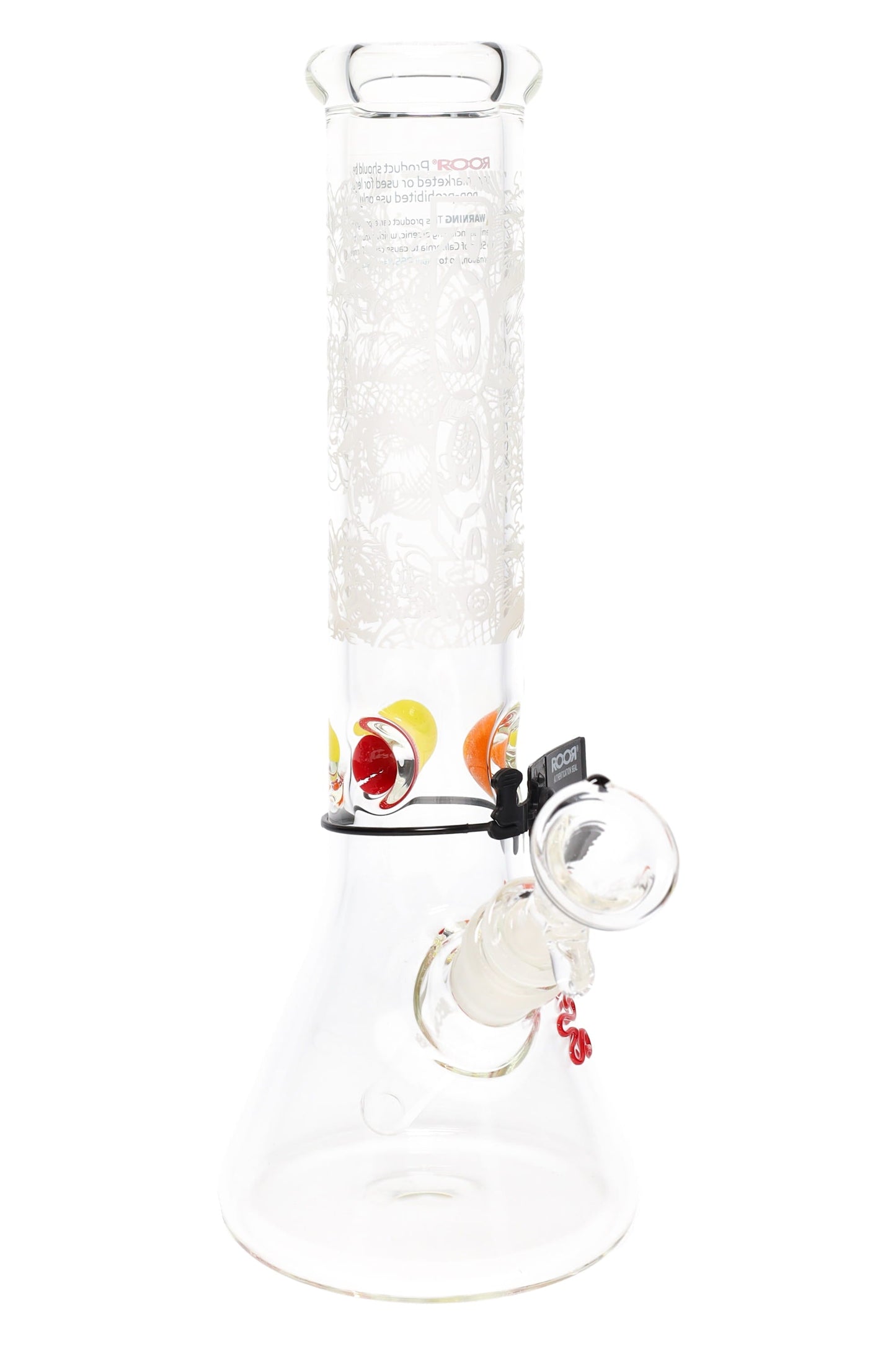 ROOR 12" Frosted Beaker Bong with Multicolor Ice Pinch – Glass-on-Glass