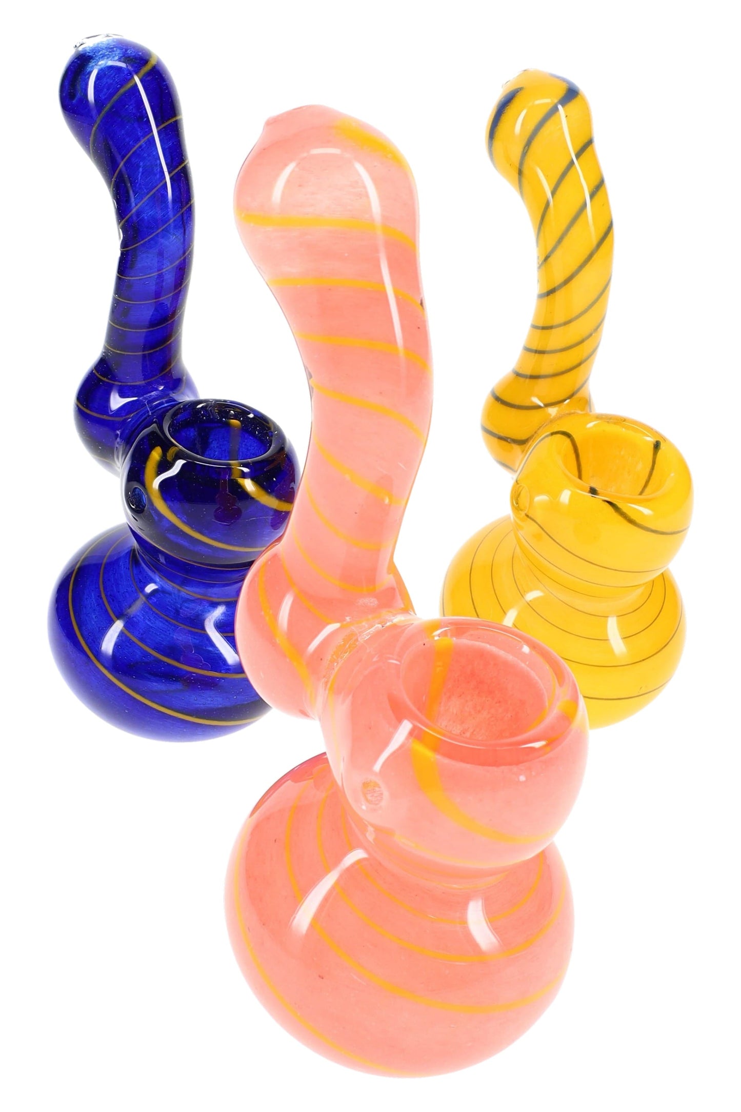 Glass Sherlock Bubbler “Spiral Sipper” – Small – Assorted Colors