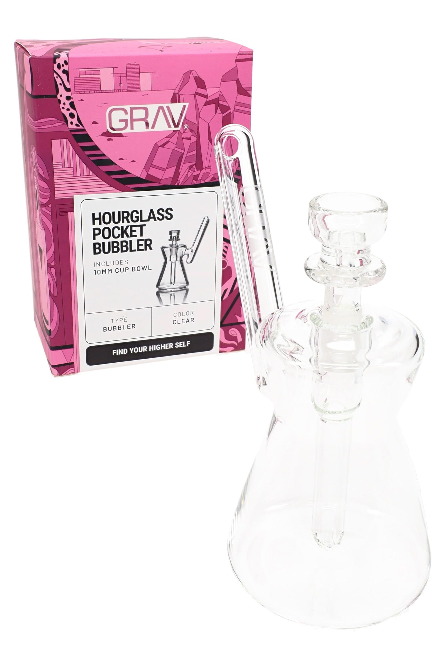 GRAV Hourglass Pocket Bubbler – Clear – 4½″ – 10 mm