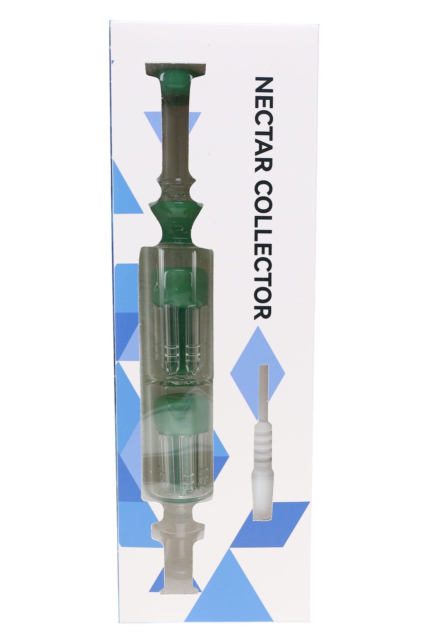Glass Double Tree Perc Dab Straw “Twin Timber” – 9½″ – Assorted Colors