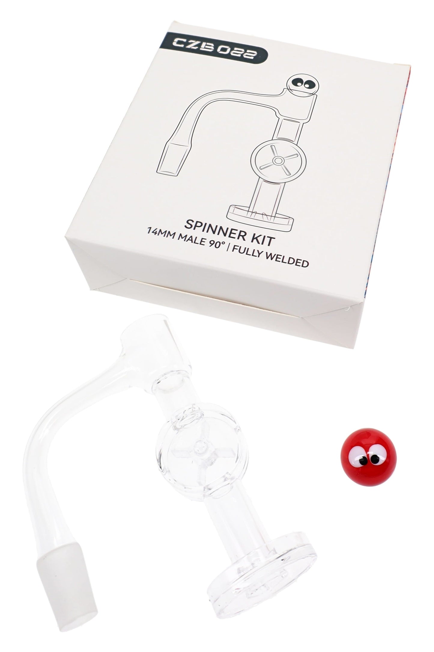 Quartz 14.5 mm Male 90° Water Wheel Terp Slurper Kit – 2.5 mm Thick