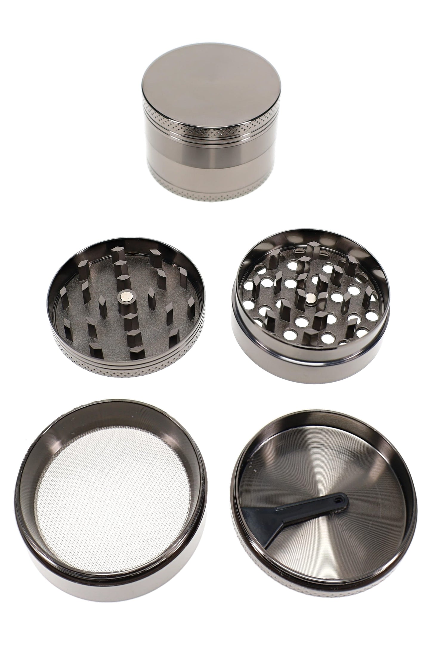 4-Part Metal Herb Grinder “Grip Ring” – 2″