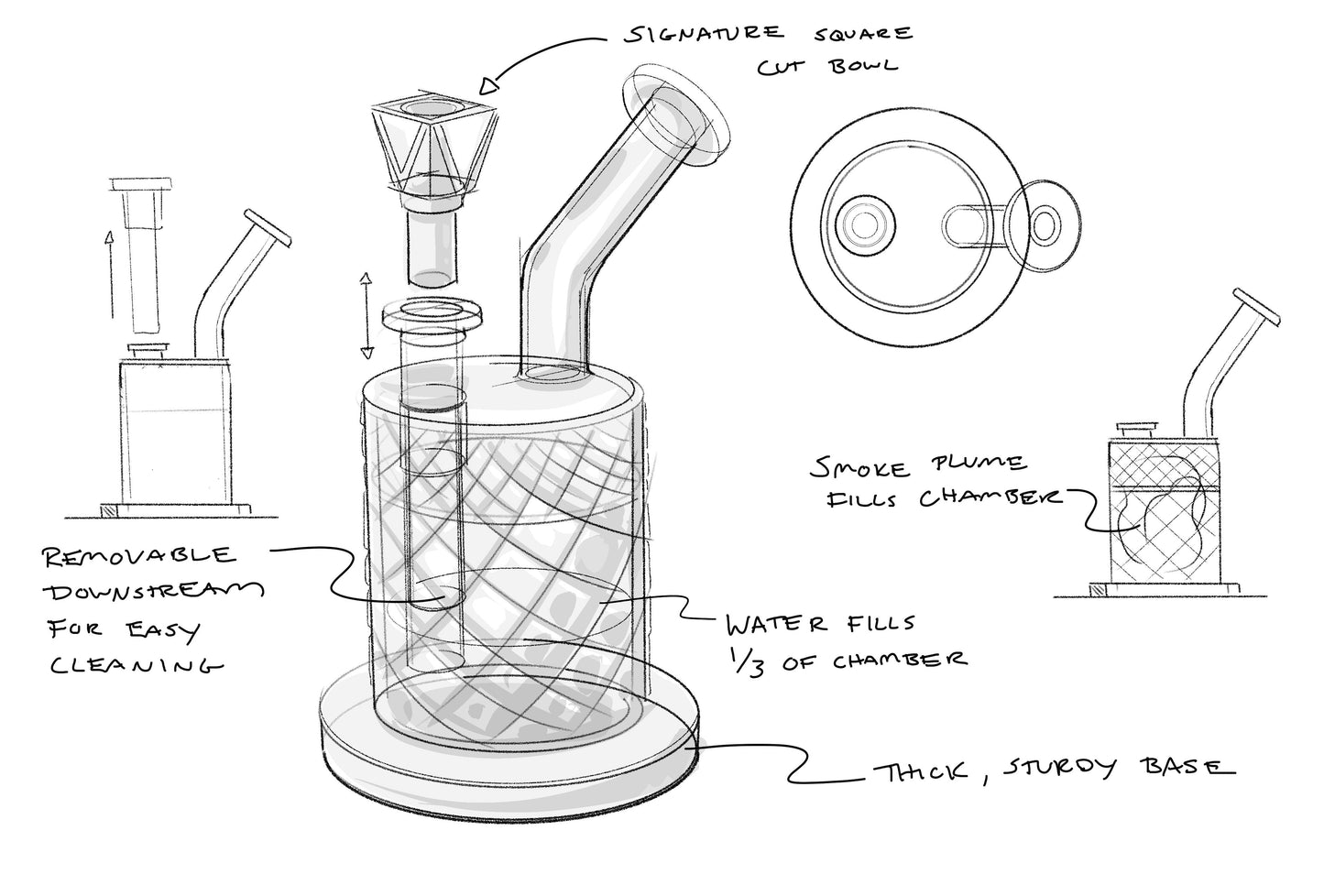 Twenties Collection Water Pipe | Gold