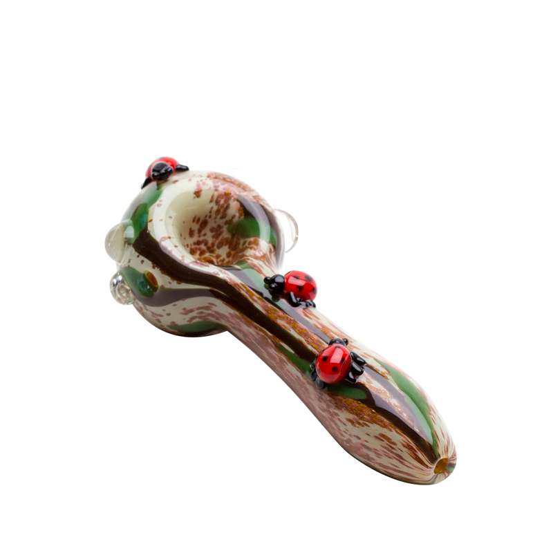 Empire Glassworks “Lady Bugs” Glass Hand Pipe – 4½″ – US-Made
