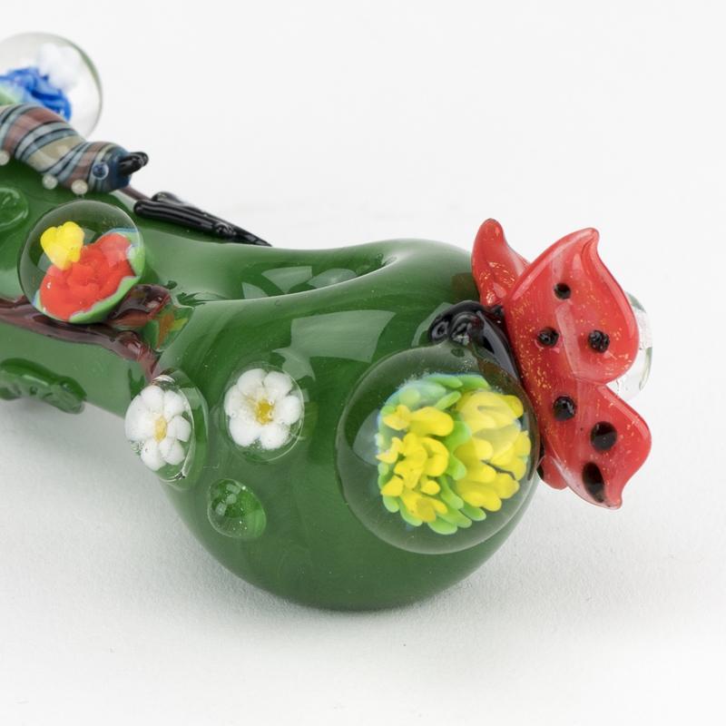 Empire Glassworks “Garden Critters” Glass Hand Pipe – 4½″ – US-Made