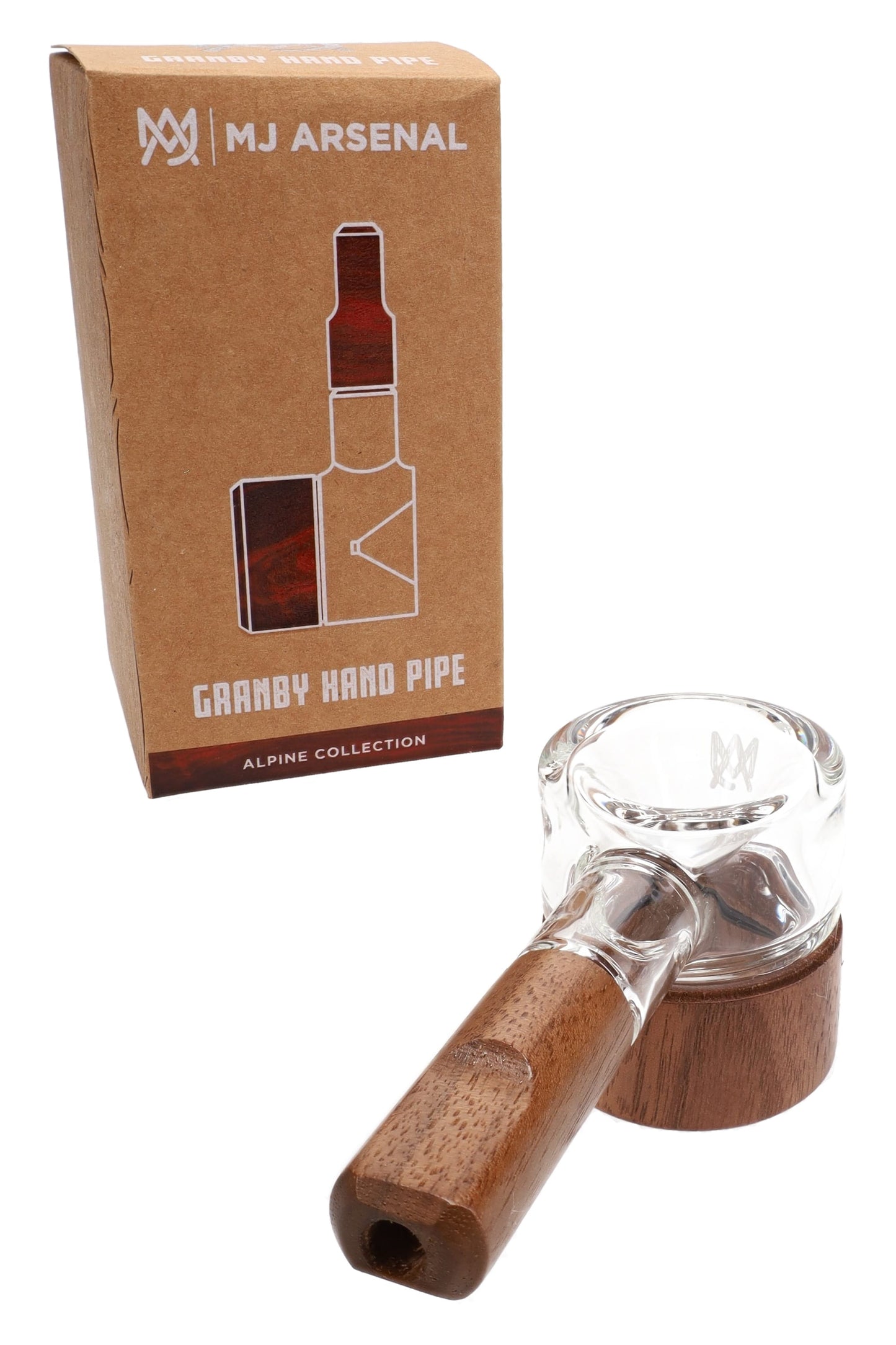MJ Arsenal Granby Glass Hand Pipe – Alpine Collection – Wood Accents