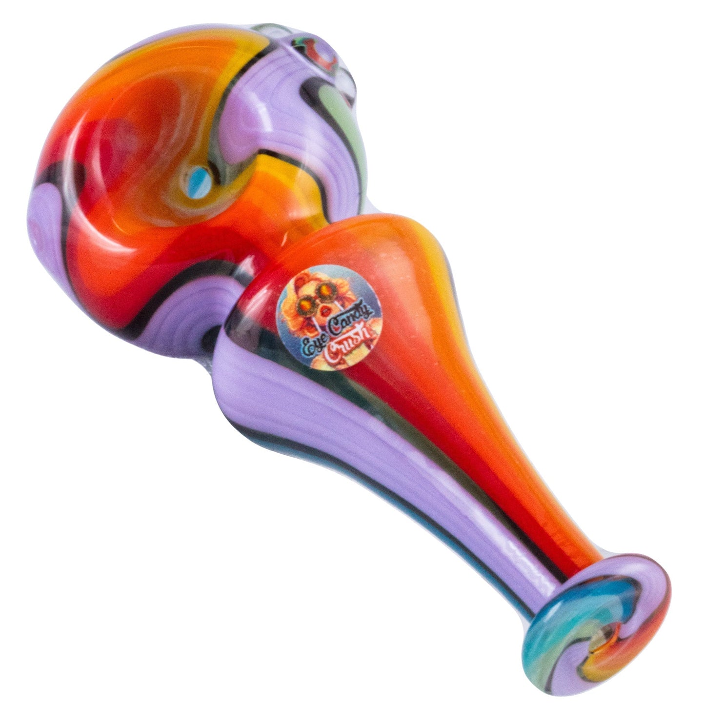Crush Eye Candy Artisan Hand Pipe - Vibrant Borosilicate Glass Spoon, 4"