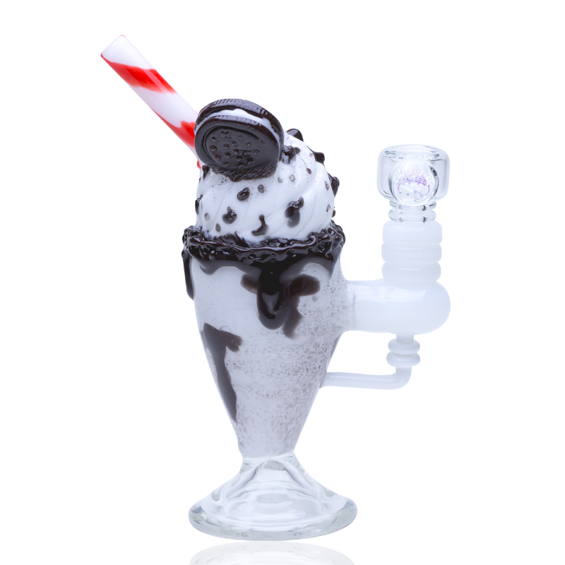 Glass Mini Rig “Cookies & Cream Float” – US-Made