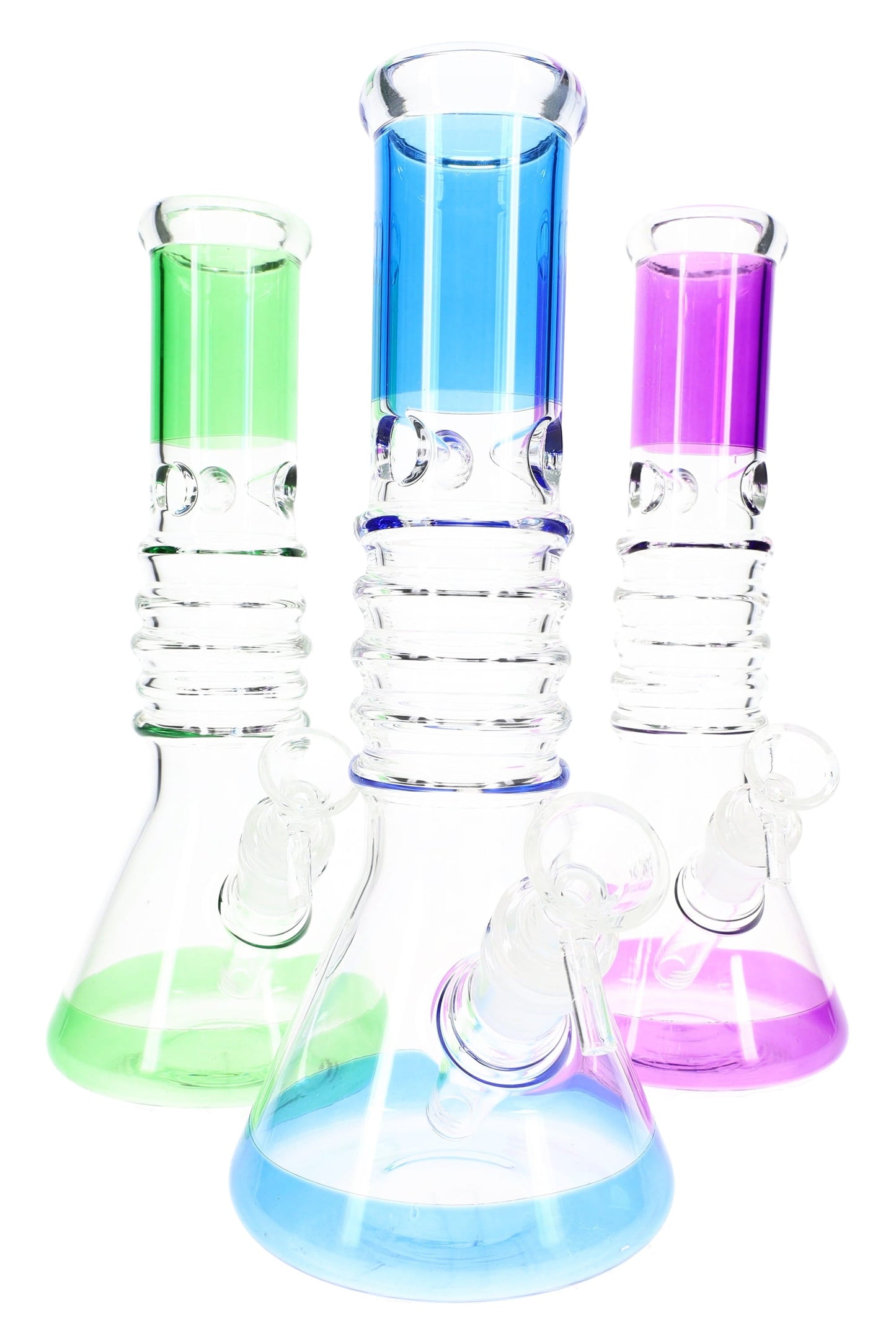 GoG Ring Beaker Bong “Showcase Pop” – 10″ – Ice Pinch – Assorted Colors