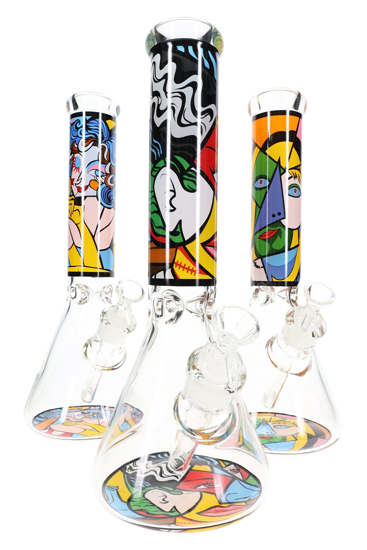 GoG Picasso Mosaic Beaker Bong – 13½″ – Ice Pinch – Assorted