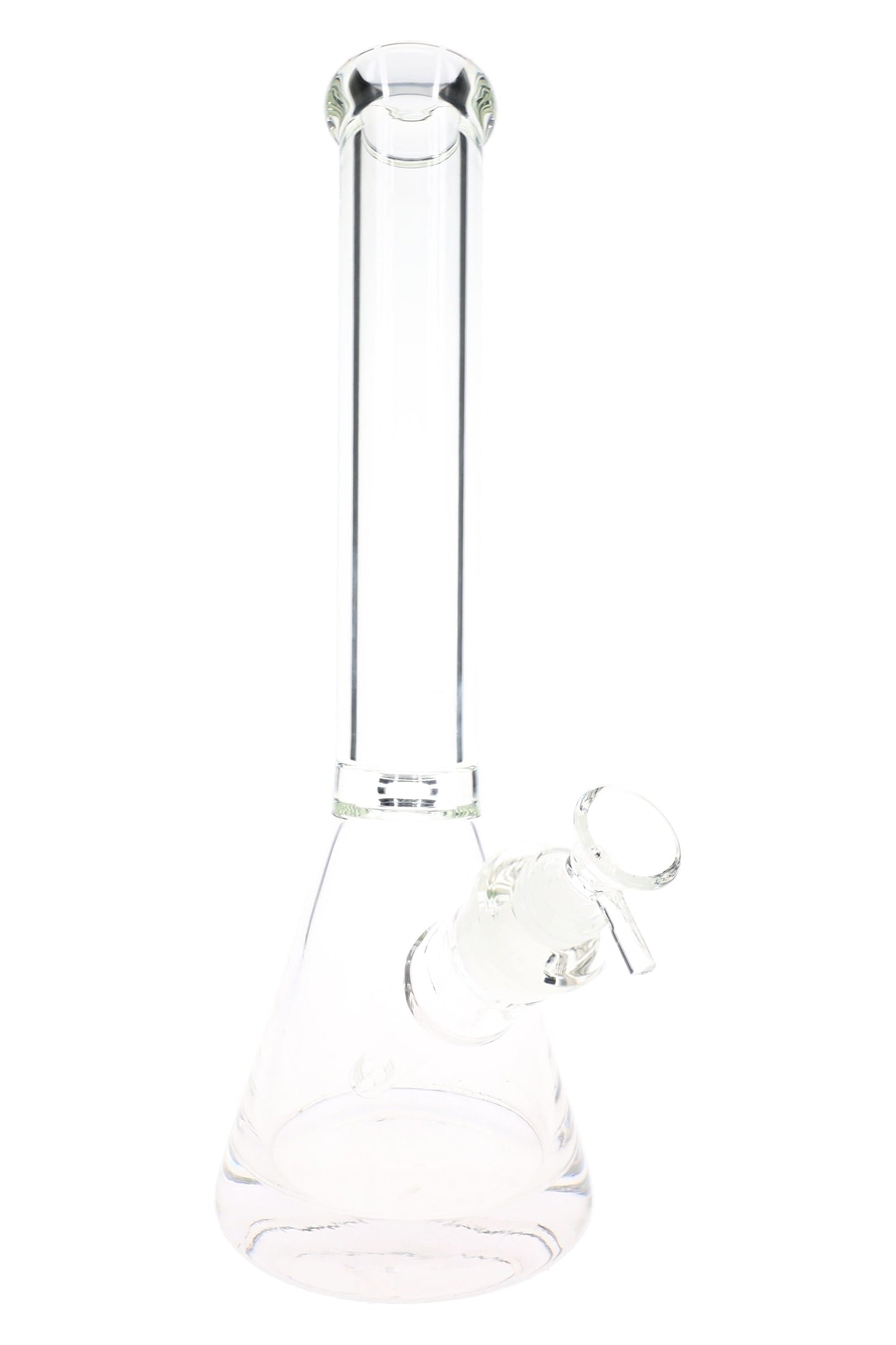 Clear Glass Beaker Bong “Crystal Base” – Ice Catch – 7 mm Thick – 13½″