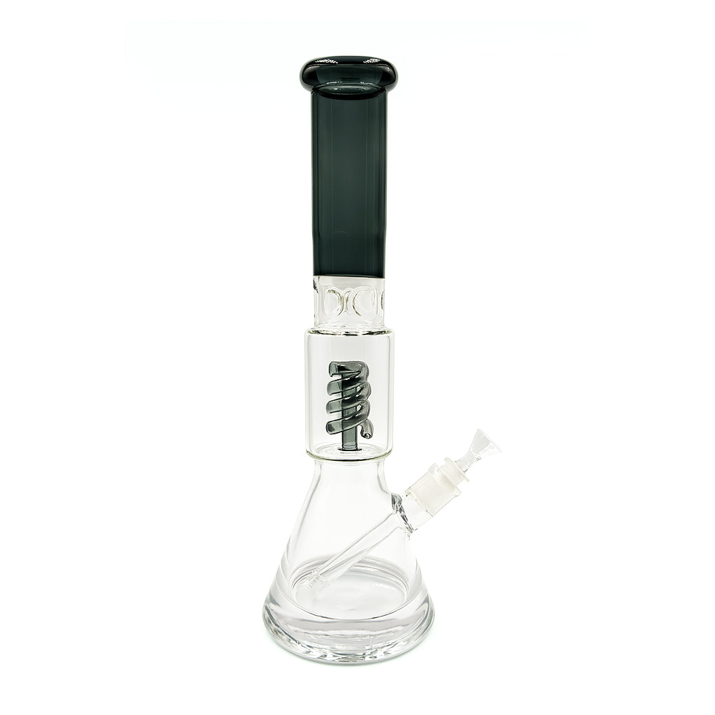 Black Coil Perc Beaker Bong