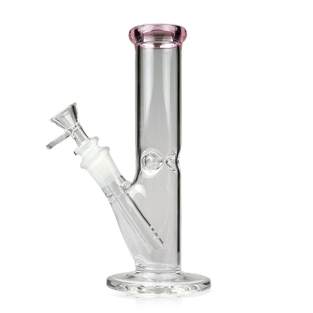 8 Inch Straight Tube Color Tipped Bong