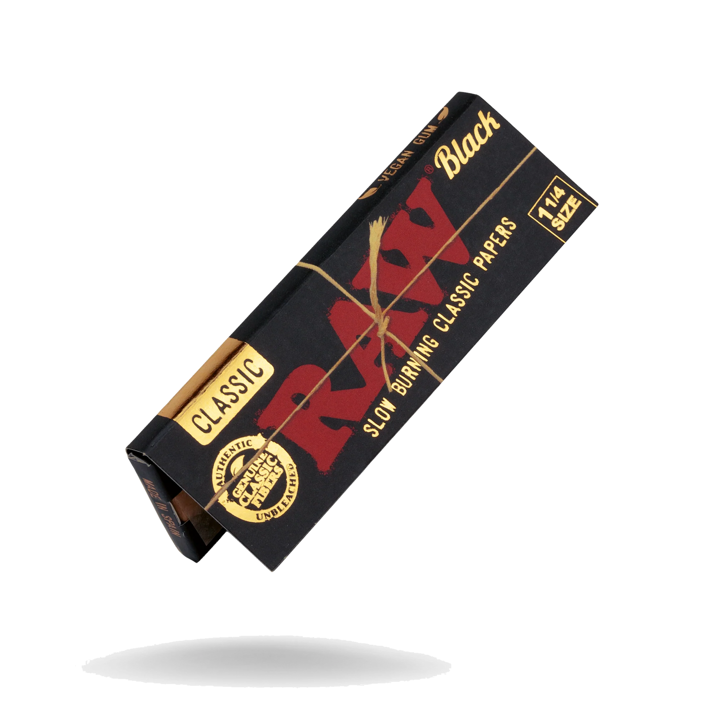 RAW Black 1 1/4 Rolling Papers