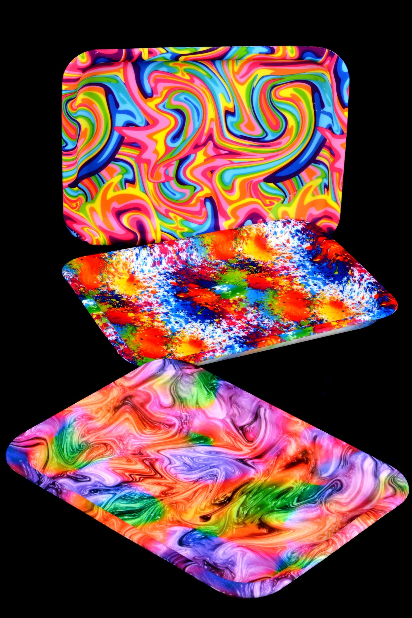 Small Silicone Design Rolling Tray – 8″ × 6″ – Assorted Colors