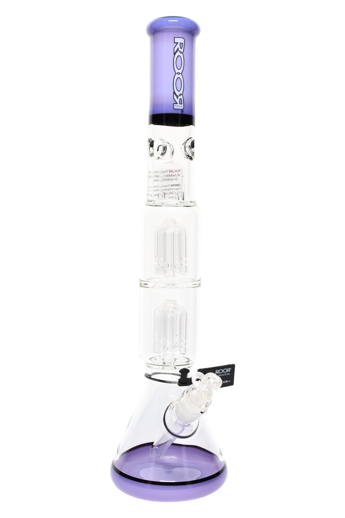 ROOR Tech 17" Multicolor Beaker Bong – Glass-on-Glass with Double Tree Percs