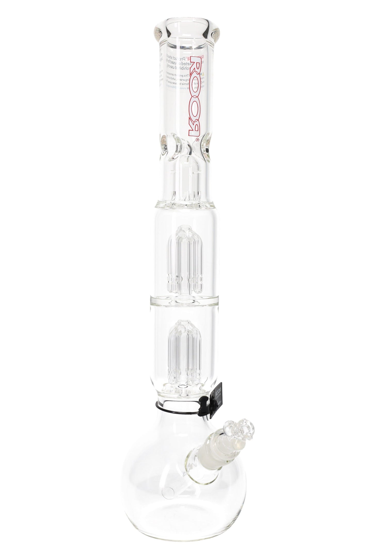ROOR Tech 17″ Bubble-Base Bong with Dual Tree Percs – 5 mm – Assorted Decals