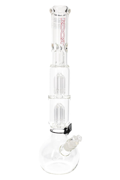 ROOR Tech 17″ Bubble-Base Bong with Dual Tree Percs – 5 mm – Assorted Decals