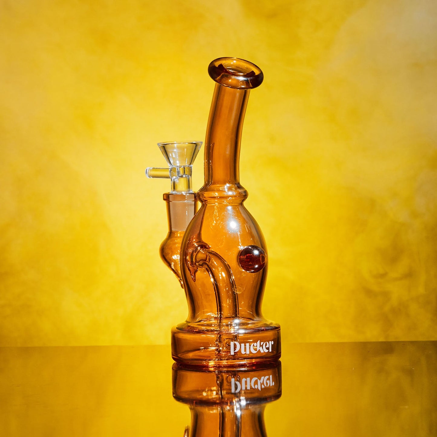 Pucker Drop Water Smoking Bong  Pipe - Champagne 5mm