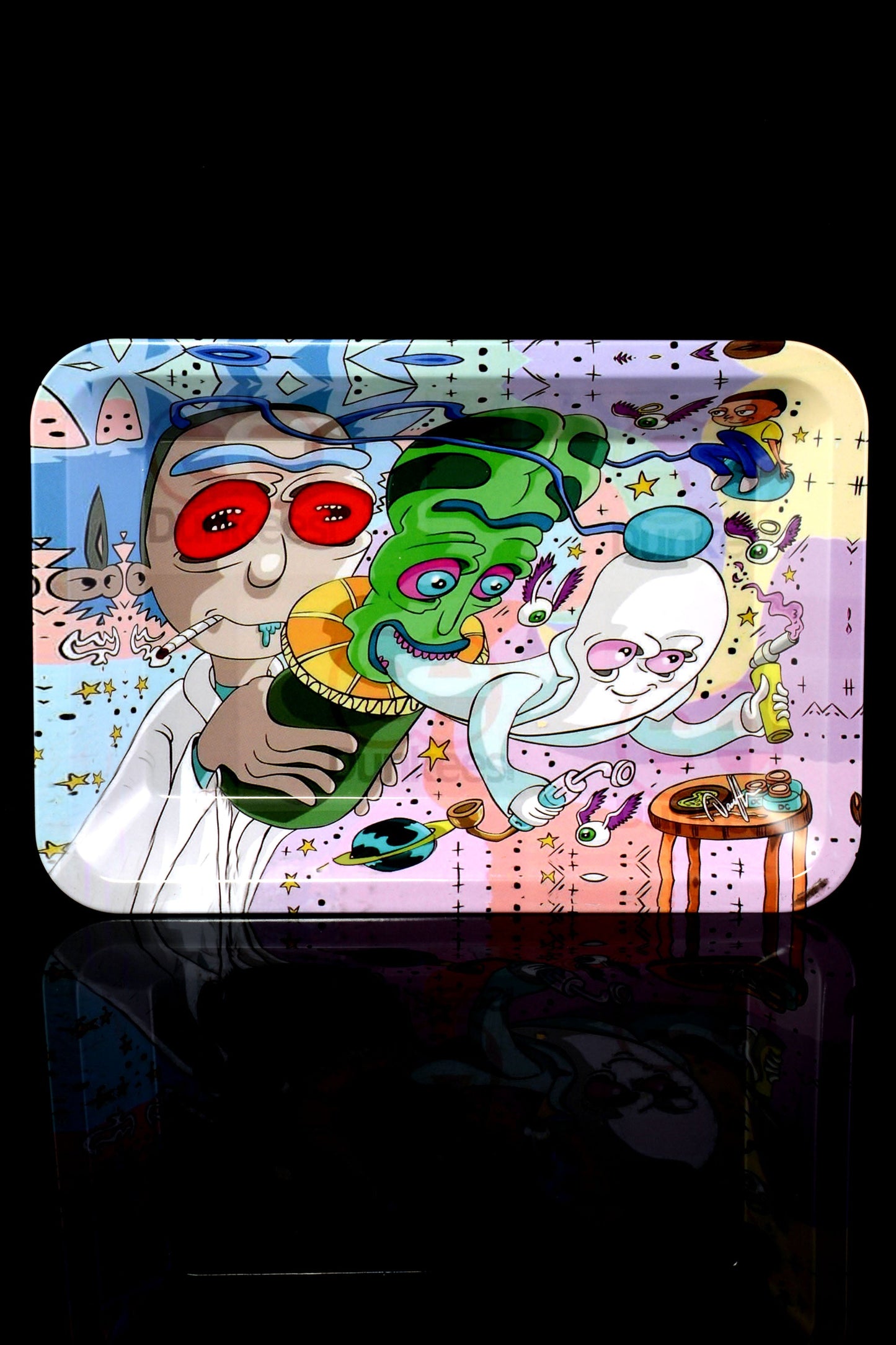 Small Art Metal Rolling Tray – 7″ × 5″ – Select Design