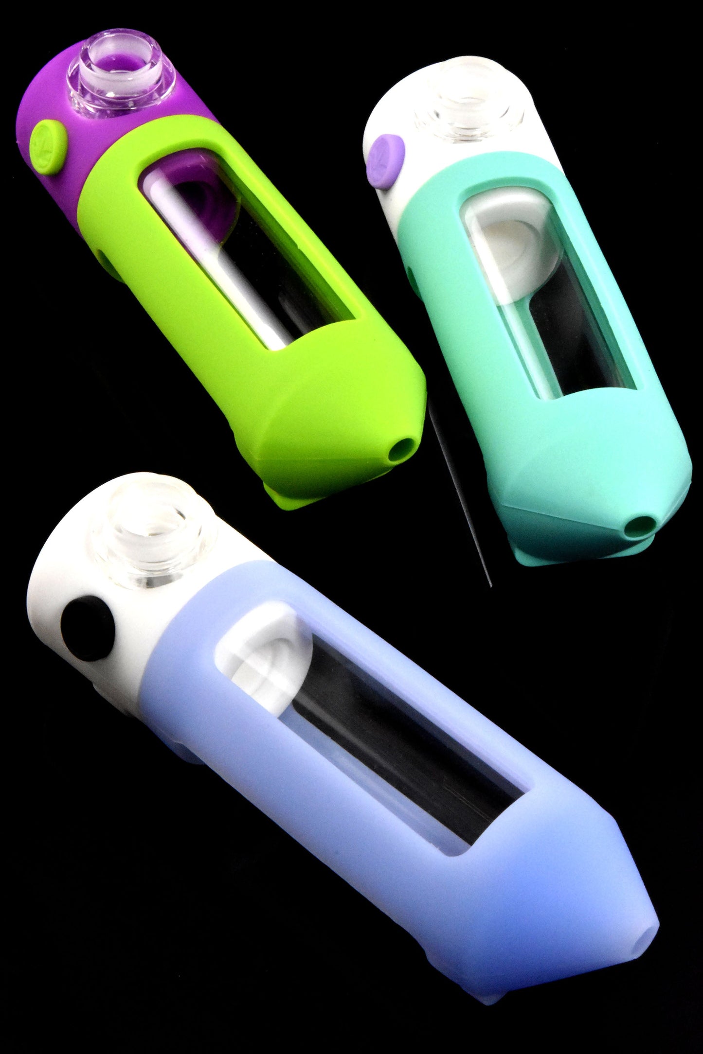 Stonerware Perc Silicone/Glass Modular Water Pipe – 5½″ – Assorted Colors