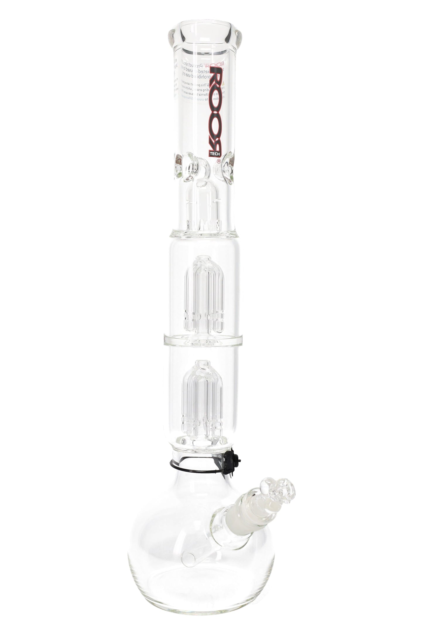 ROOR Tech 17″ Bubble-Base Bong with Dual Tree Percs – 5 mm – Assorted Decals