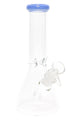 Colored Rim Glass Beaker Bong “Pastel Pour” – 8″