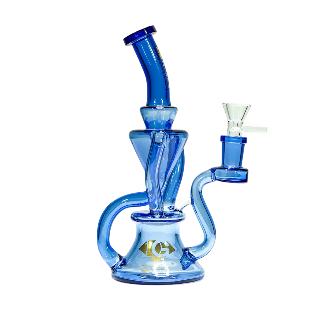 Diamond Glass 8 Inch Recycler Bong