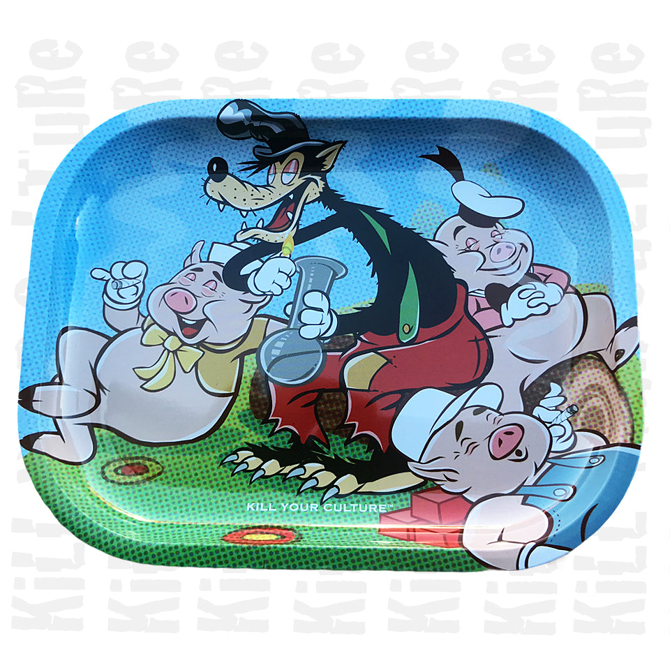 Three Little Pigs Rolling Tray by Kill Your Culture