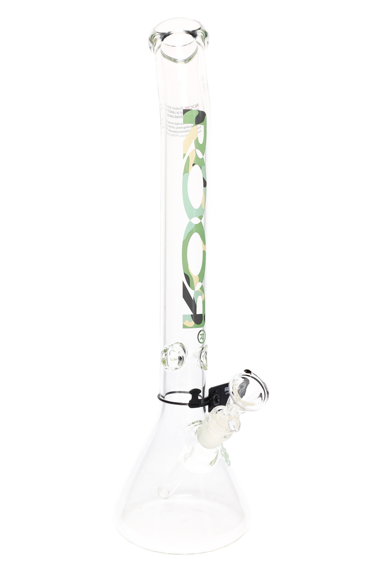ROOR 18″ Bent-Neck Beaker Bong – 5 mm Thick Glass-on-Glass w/ Ice Pinch