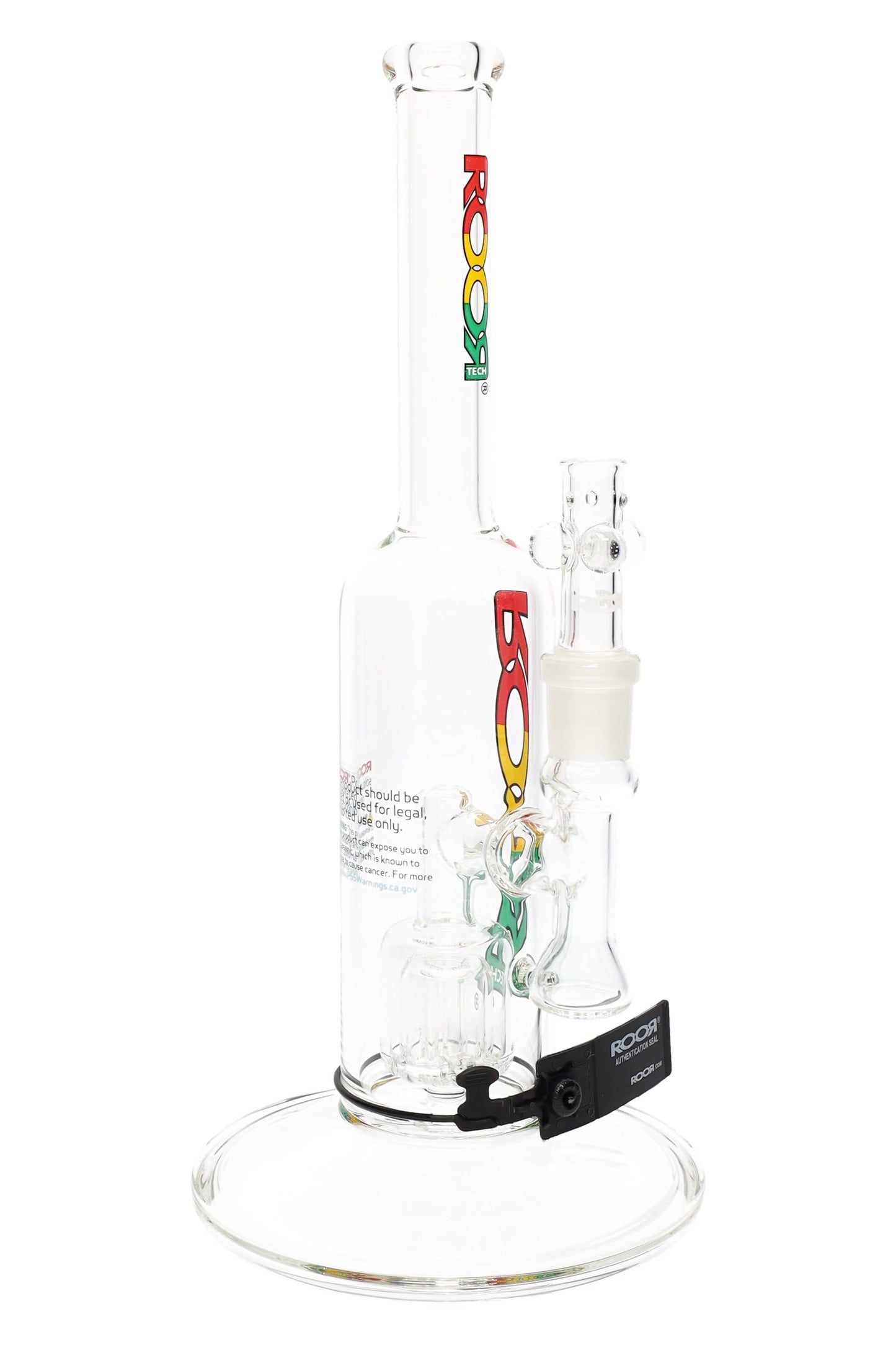 ROOR Tech Stemless Straight Tube Bong – Barrel Perc – 12″ – Clear