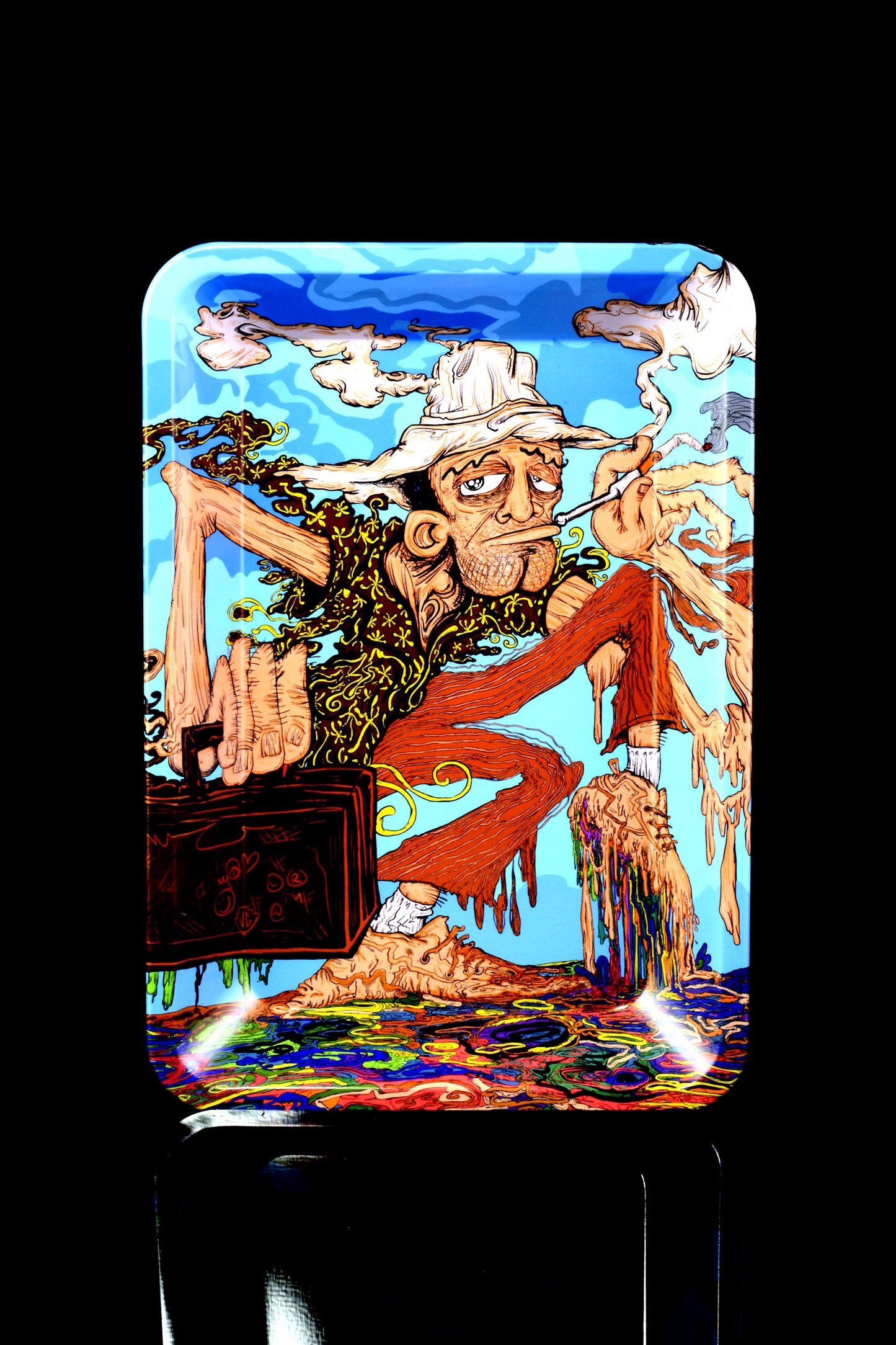Small Art Metal Rolling Tray – 7″ × 5″ – Select Design