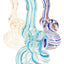 Clear Striped Glass Sherlock Bubbler “Stripe Scout” – 5″ – Assorted Colors