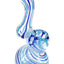 Clear Striped Glass Sherlock Bubbler “Stripe Scout” – 5″ – Assorted Colors