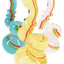 Rasta Swirl Frit Glass Sherlock Bubbler “Rasta Ripple” – 5″ – Assorted Colors