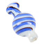 White Spiral Stripe Glass Carb Cap – Blue/Plum