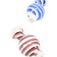 White Spiral Stripe Glass Carb Cap – Blue/Plum