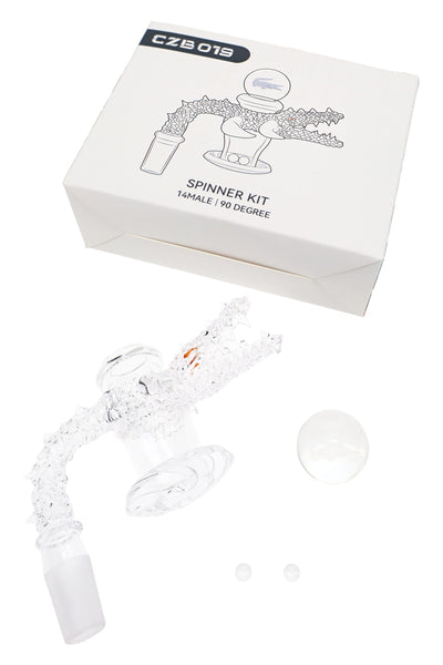 Quartz 14.5 mm Male 90° Crocodile Terp Slurper Banger Kit – 3 mm Thick