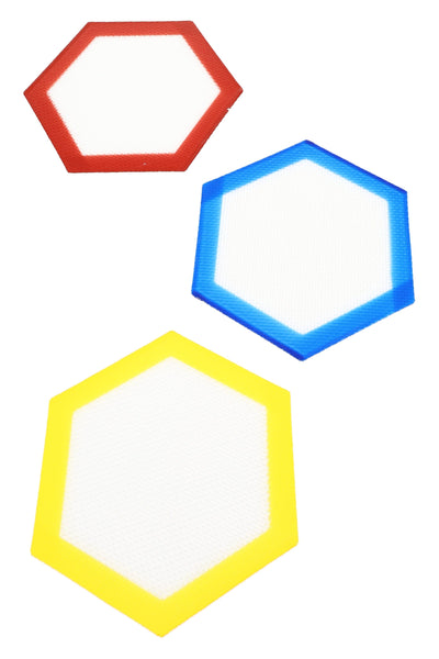 (Assorted Colors) Hexagon Silicone Dab Mat