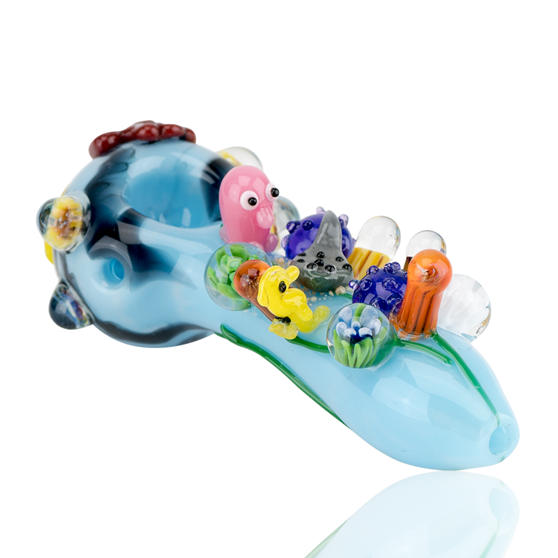 Empire Glassworks “Great Barrier Reef” Glass Hand Pipe – 4″ – US-Made