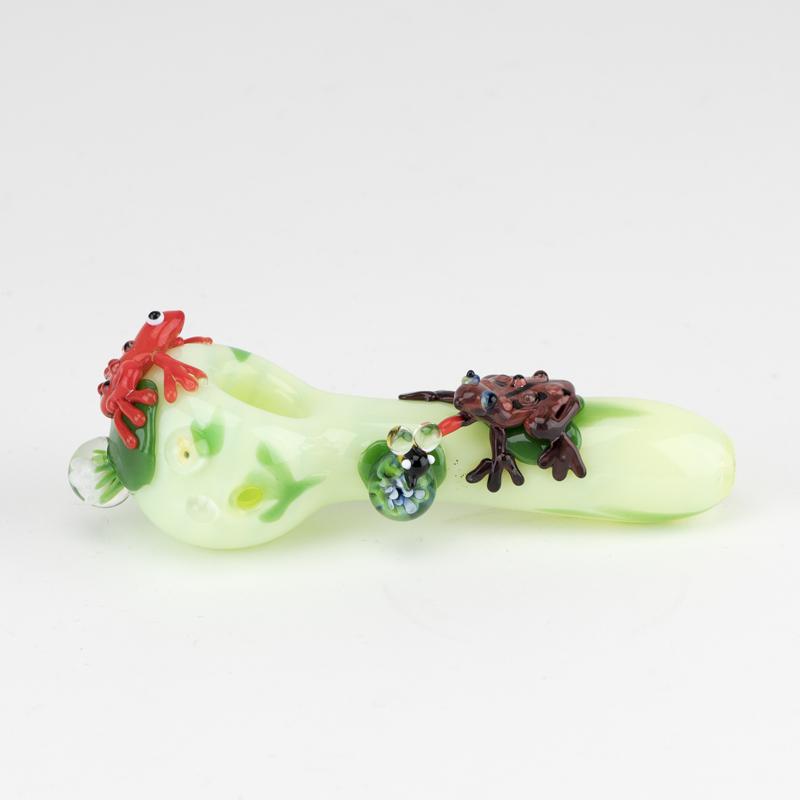Empire Glassworks “Ribbit” Glass Hand Pipe – 4½″ – US-Made
