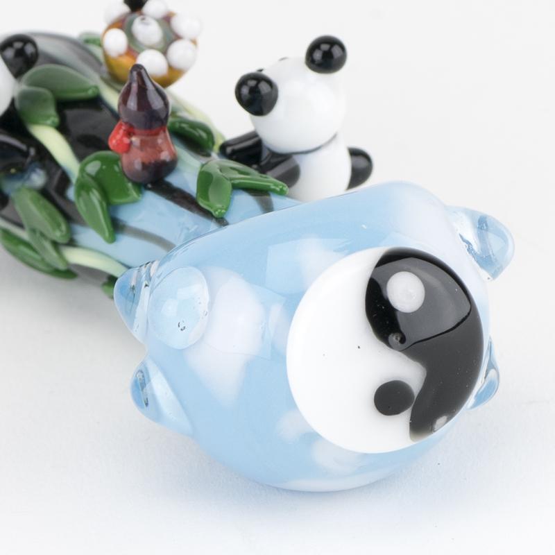 Empire Glassworks “Climbing Pandas” Glass Hand Pipe – 4½″ – US-Made