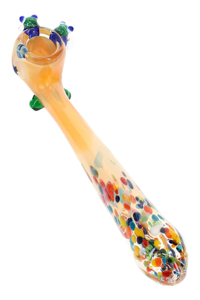 Gold Fumed Confetti Bee Glass Sherlock Pipe “Honey Haze” – 7.5″ – Assorted