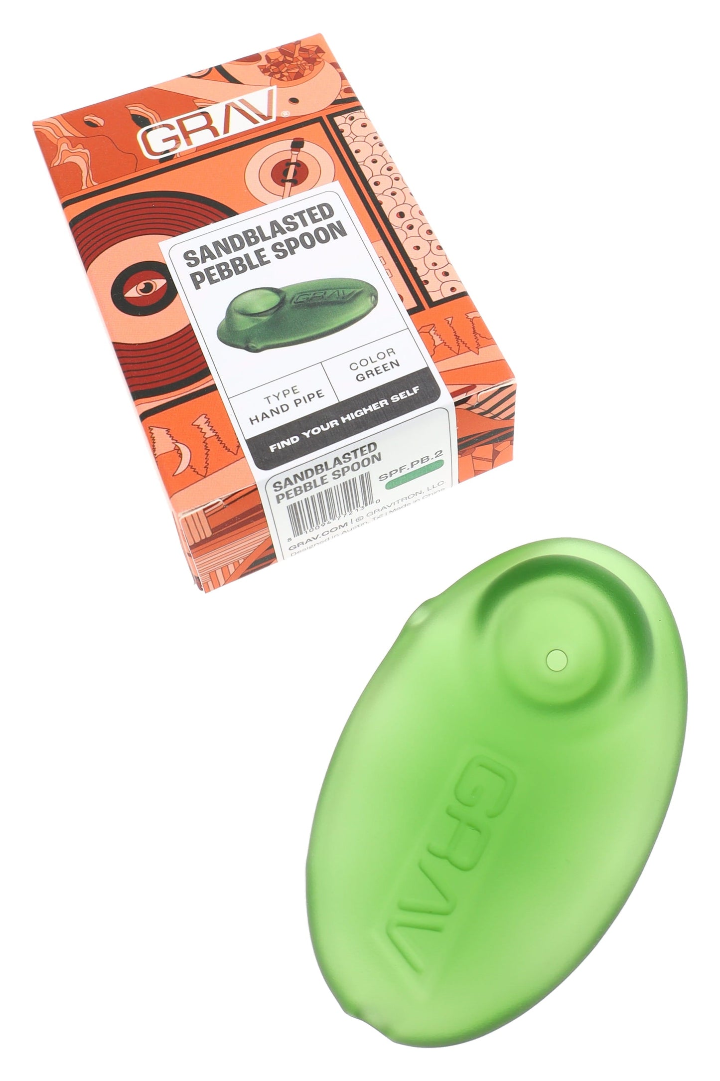GRAV Sandblasted Pebble Spoon Hand Pipe – 3″