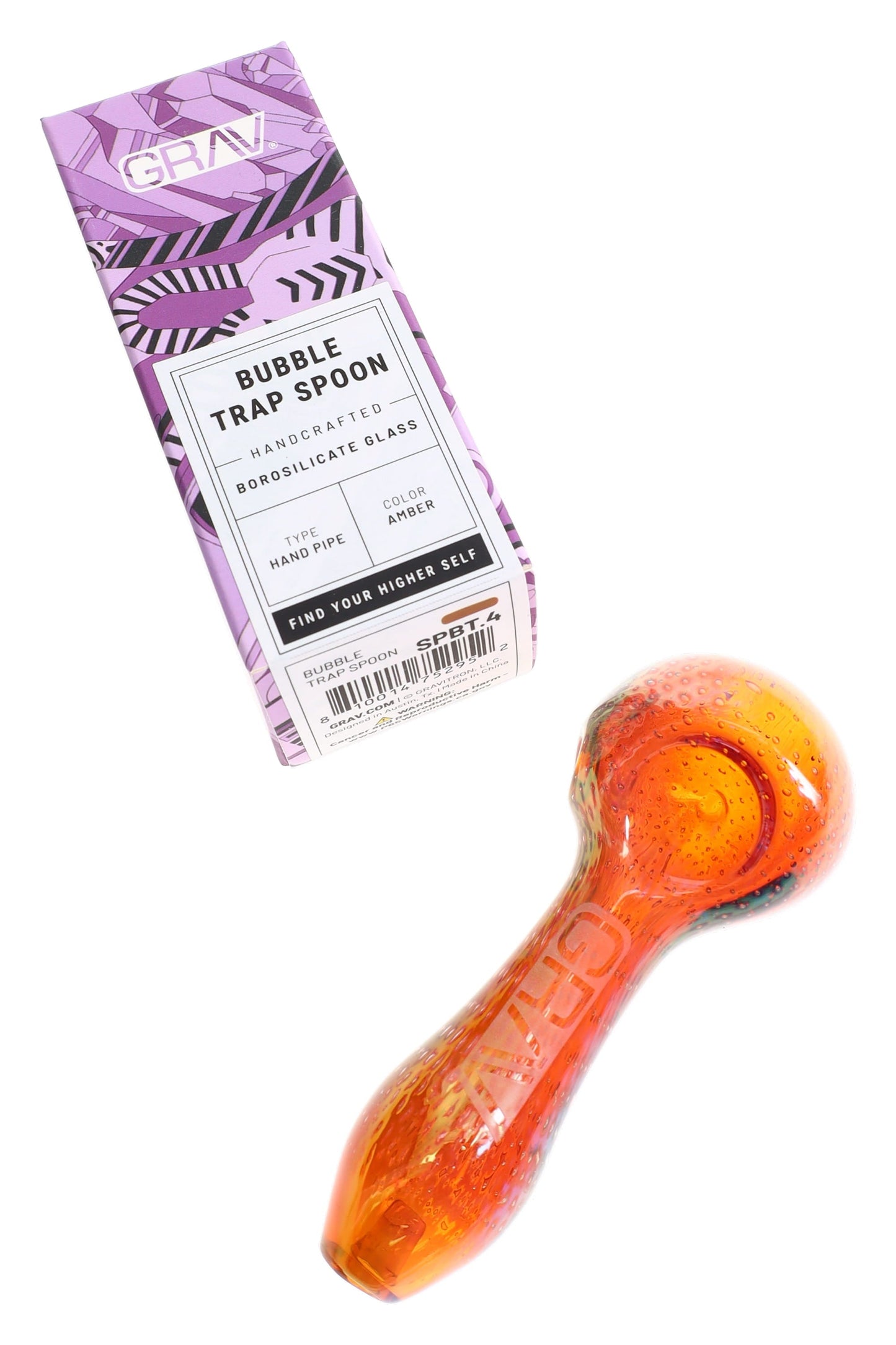 GRAV 4″ Bubble Trap Glass Spoon Pipe – Assorted Colors