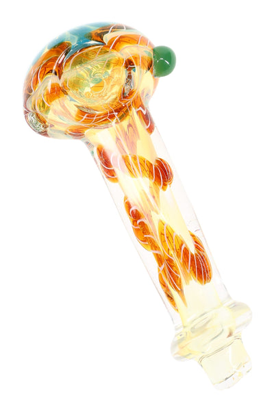 Swirl Striped Color-Changing Glass Hand Pipe “Twist & Tint” – 4″ – Assorted Colors