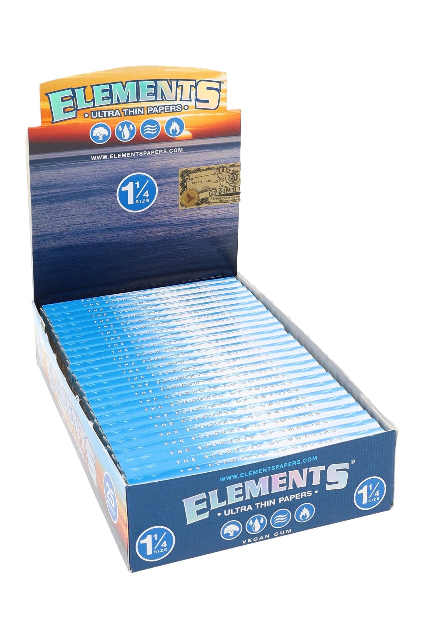 Elements 1¼ Rolling Papers – 50 Leaves – 25-Count Display