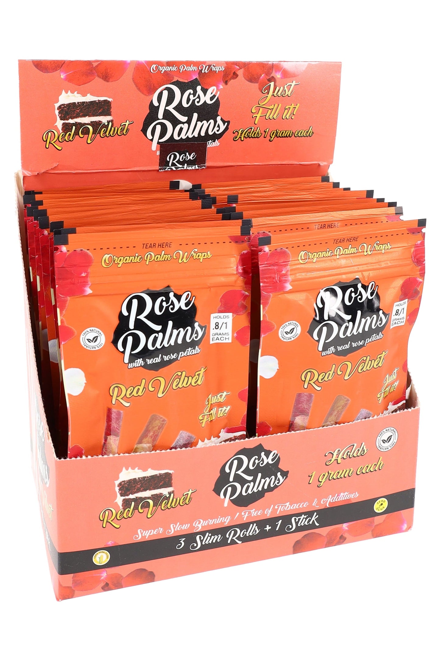 Leaf Palms “Rose Palms” Rose Petal Rolls – 3 Slim/Pack – 20-Count Display