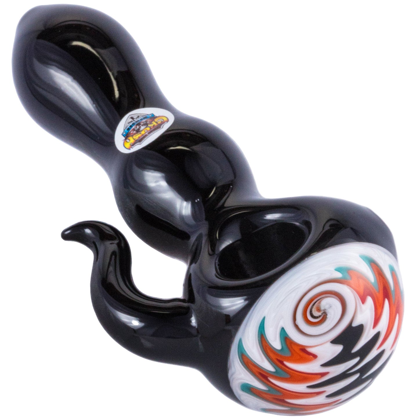 Crush Eye Candy Black Onyx Tusk Hand Pipe - Vibrant Borosilicate Glass 4.5"